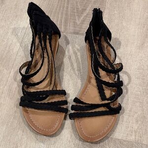 American Eagle by Payless Black Braided Sandals